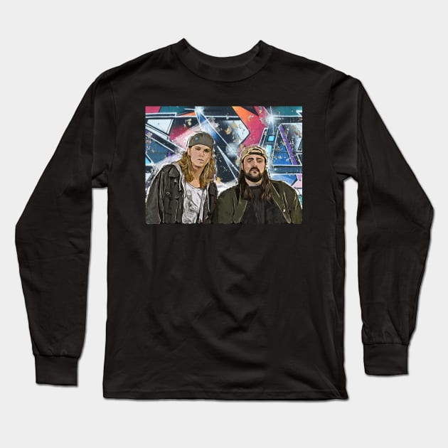 jay and silent bob pop art Long Sleeve T-Shirt by PrintstaBee